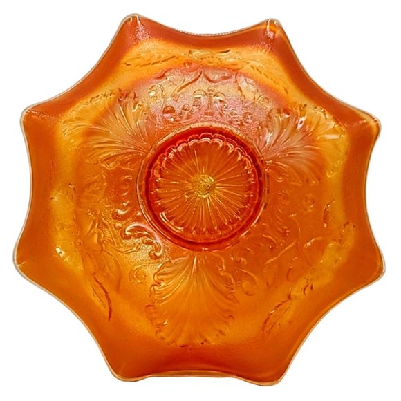 Antique Northwood Carnival Blossoms & Palms Bowl - Picture 2 of 6